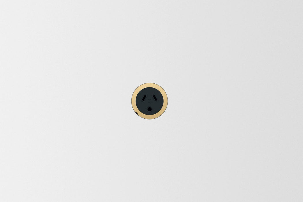 ZETR 48 Carbon Black outlet round pin in natural brass