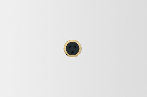 ZETR 48 Carbon Black outlet round pin in natural brass