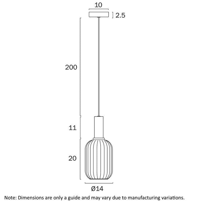 aosta-13cm-pendant_AOSTA PE13-BKFR