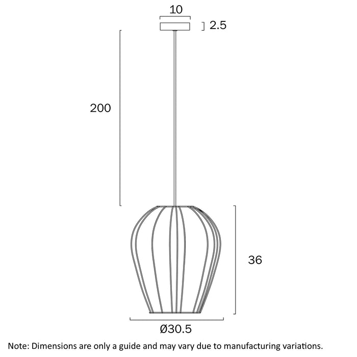 Telbix Birget Pendant Light Dimensions