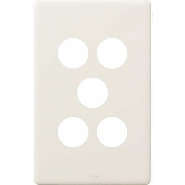 Legrand Excel Life 5 Gang Switch Plate - Cover Only, Available in 4 Colours