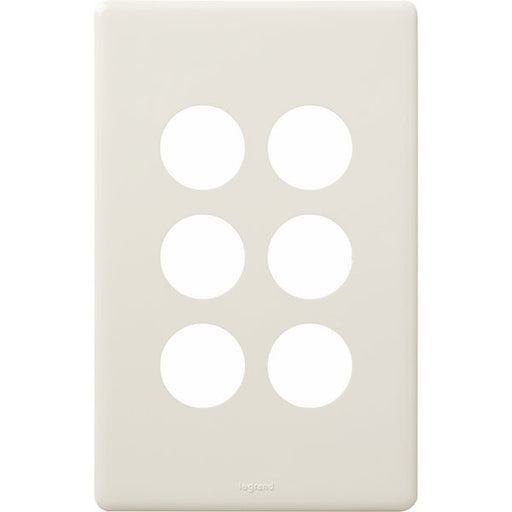 Legrand Excel Life 6 Gang Switch Plate - Cover Only, Available in 4 Colours