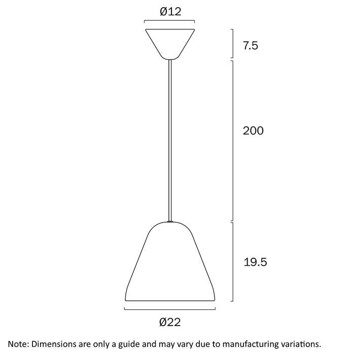 Telbix Hanami 22cm Pendant Light Dimensions