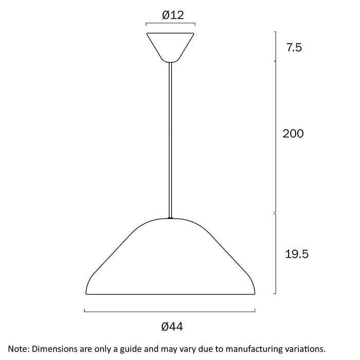 Telbix Hanami 44cm Pendant Light Dimensions