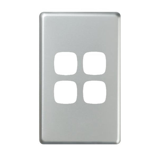 HPM Excel cover plate 4 gang switch matt silver