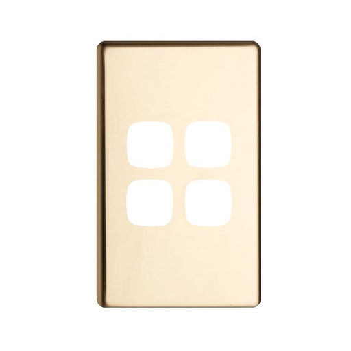 HPM Excel cover plate 4 gang switch polished brass