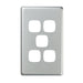 Excel cover plate 5 gang matt silver