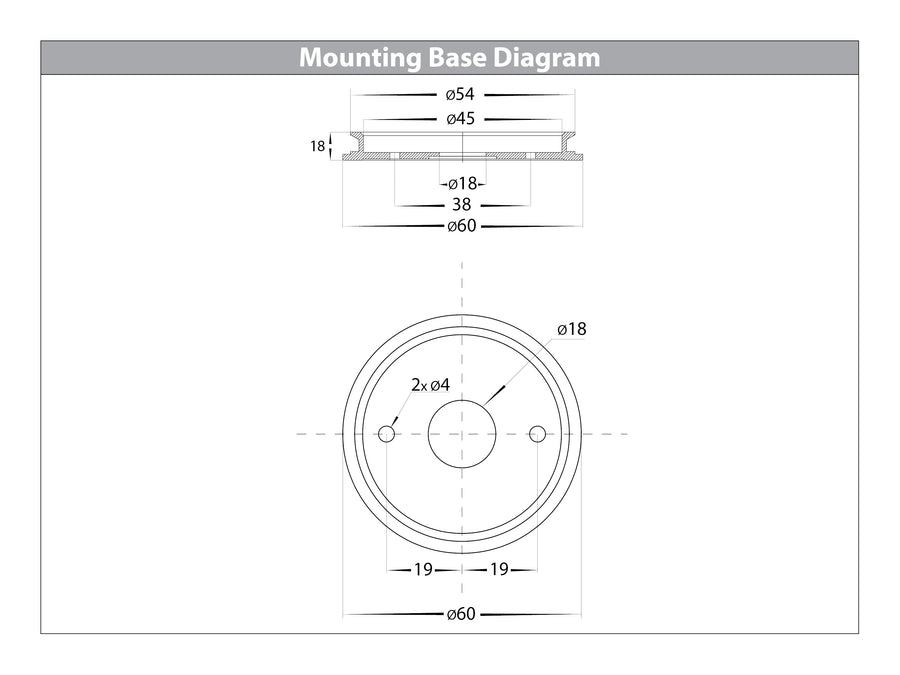 Havit Mini Tivah Fixed Down Wall Pillar Light Mounting Base Diagram