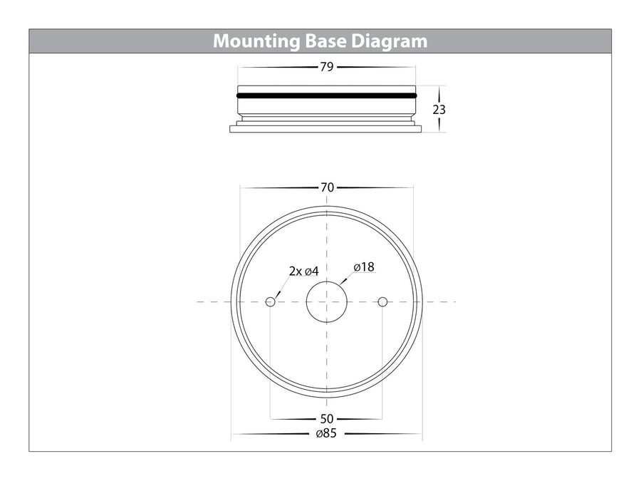 Havit Maxi Tivah TRI Colour Fixed Up & Down Wall Pillar Light Mounting Base Diagram