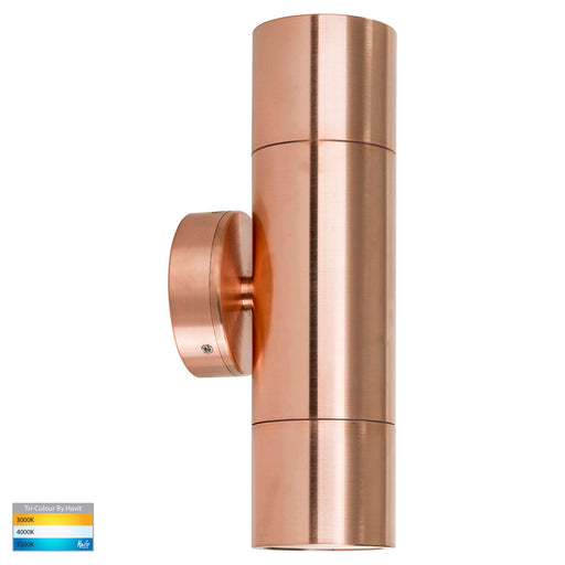 Havit Tivah TRI Colour Up & Down Wall Pillar Light 240v Solid Copper