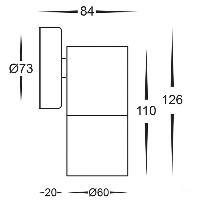 Havit Fortis TRI Colour Fixed Down Wall Pillar Light Dimensions