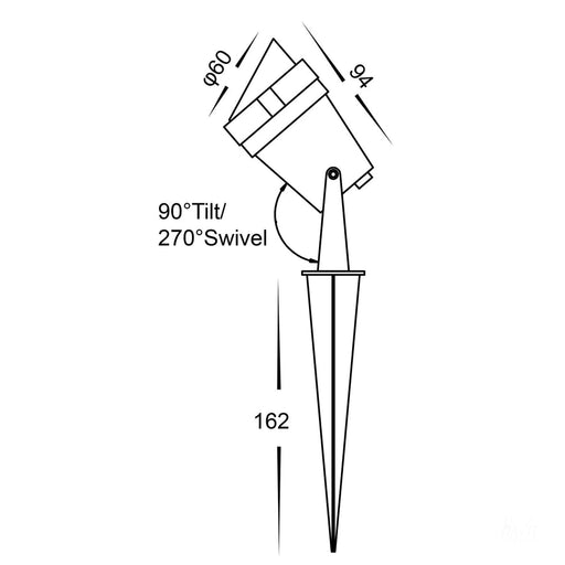 Havit Spitze 3w LED Garden Spike Light Dimensions