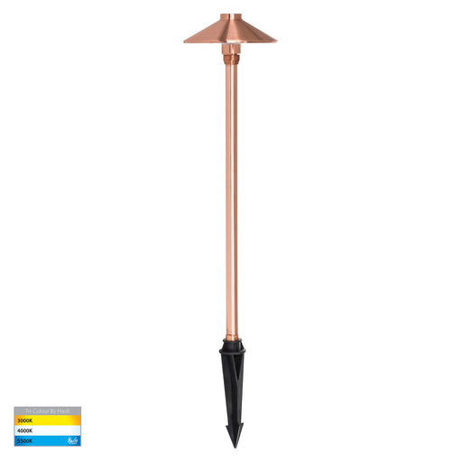 Havit Polari TRI Colour 3w LED Garden Bollard Light with Spike Solid Copper