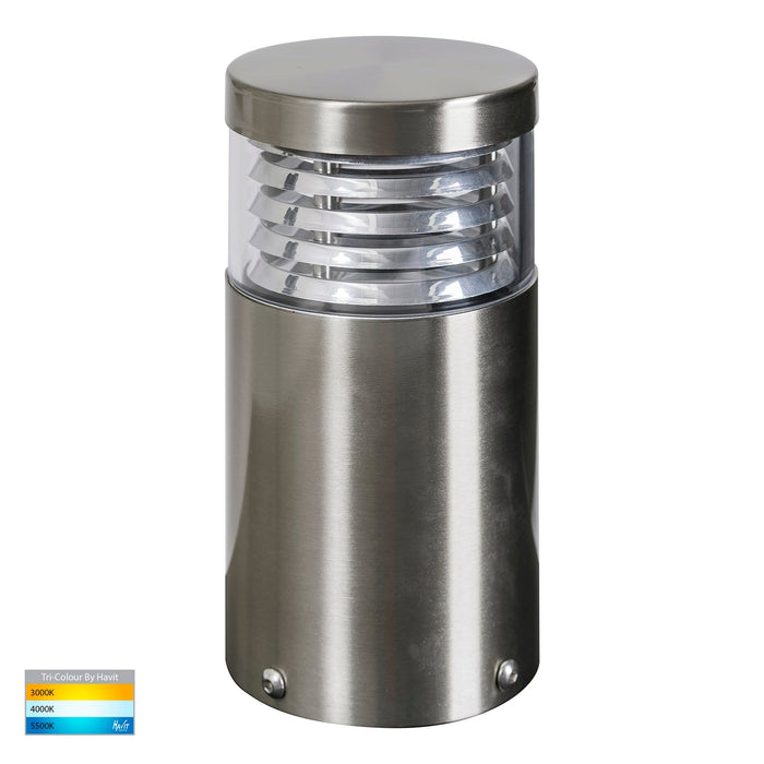 Havit Mini Louvre TRI Colour LED Bollard Light 190mm Stainless Steel