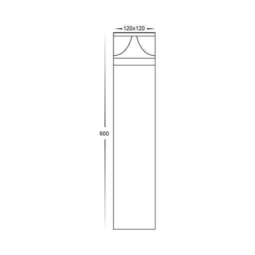 Havit Divad Square TRI Colour LED Bollard Light 600mm Dimensions