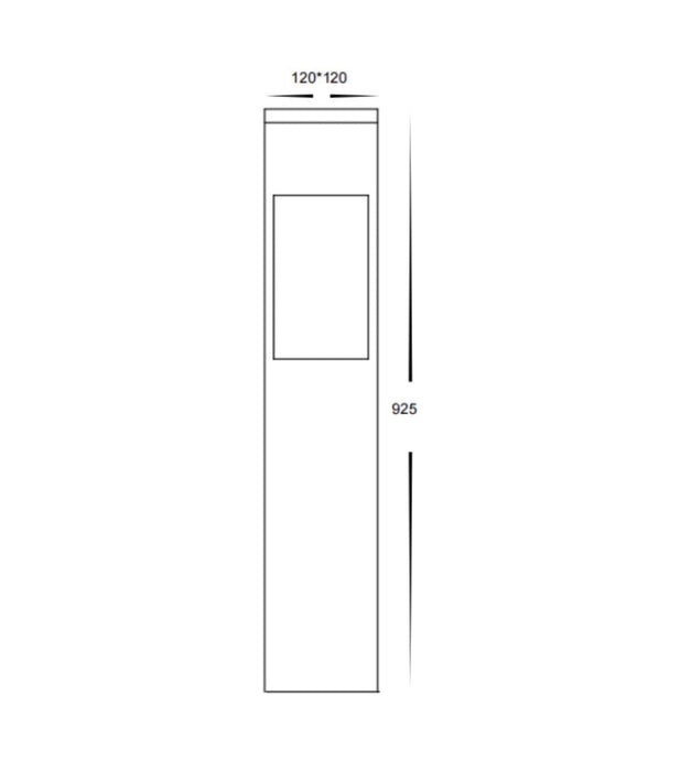 Havit Fedor Square Tri Colour LED Bollard Light 925mm Dimensions