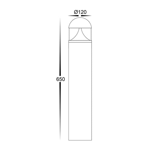 Havit Divad Round Dome TRI Colour LED Bollard Light 650mm Dimensions