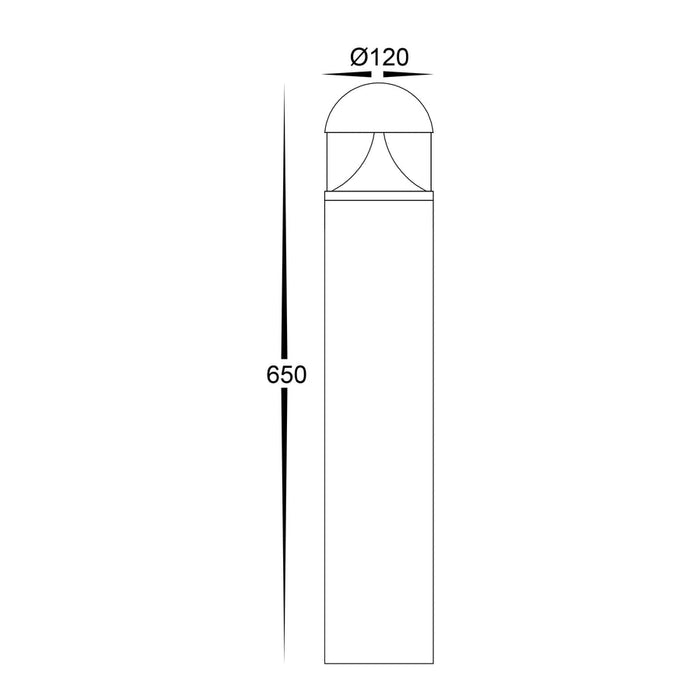 Havit Divad Round Dome TRI Colour LED Bollard Light 650mm Dimensions