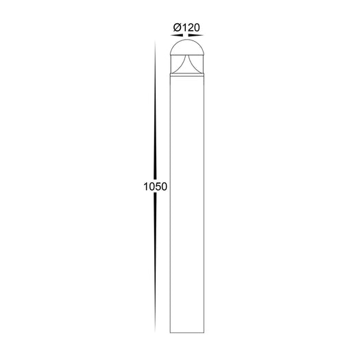 Havit Divad Round Dome TRI Colour LED Bollard Light 1050mm Dimensions