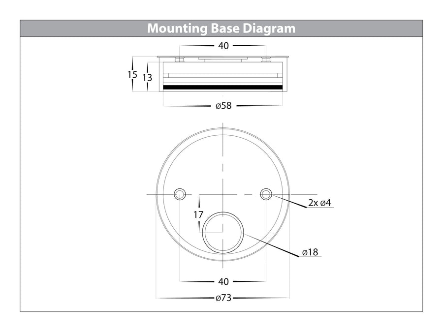 Havit Fortis TRI Colour Fixed Up & Down Wall Pillar Light Mounting Base Diagram