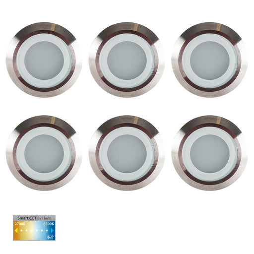 Havit Flame 316 Stainless Steel CCT 6 x 0.5w LED Deck Light Kit