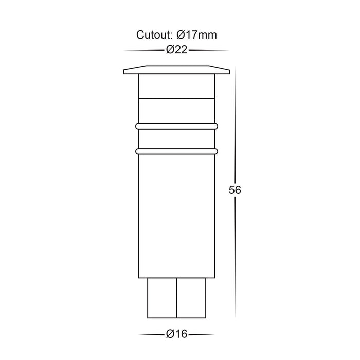 Havit Kett Mini Deck Light Stainless Steel Dimensions