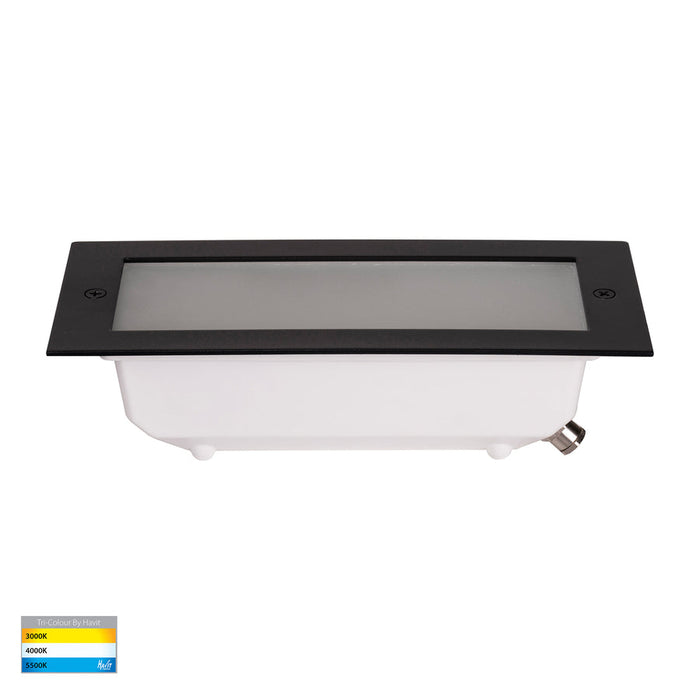 Bata Recessed TRI Colour 10W LED Brick Light With Plain Face Black