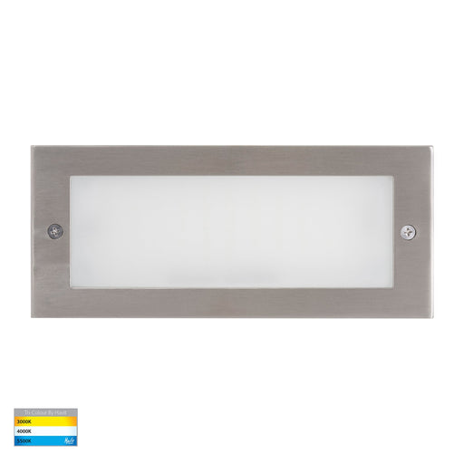 Bata Recessed TRI Colour 10W LED Brick Light With Plain Face Stainless Steel