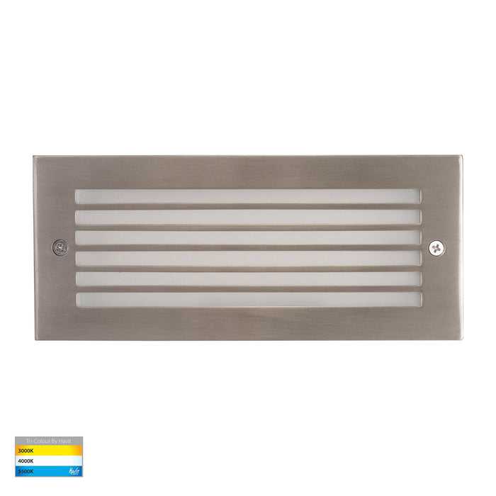 Bata Recessed TRI Colour LED Brick Light With Grill Cover Stainless Steel