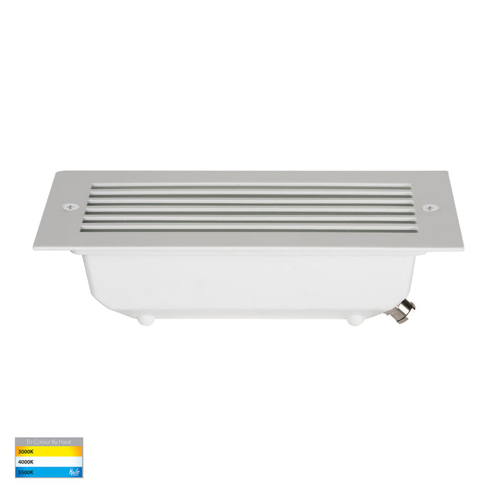 Bata Recessed TRI Colour LED Brick Light With Grill Cover White