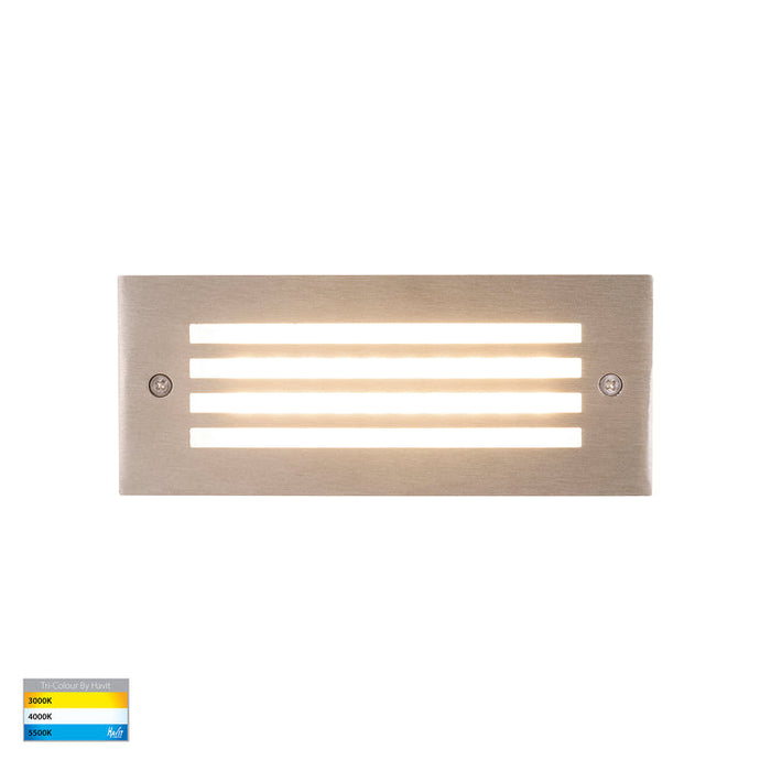 Bata Recessed TRI Colour 6W LED Brick Light With Grill Cover Stainless Steel