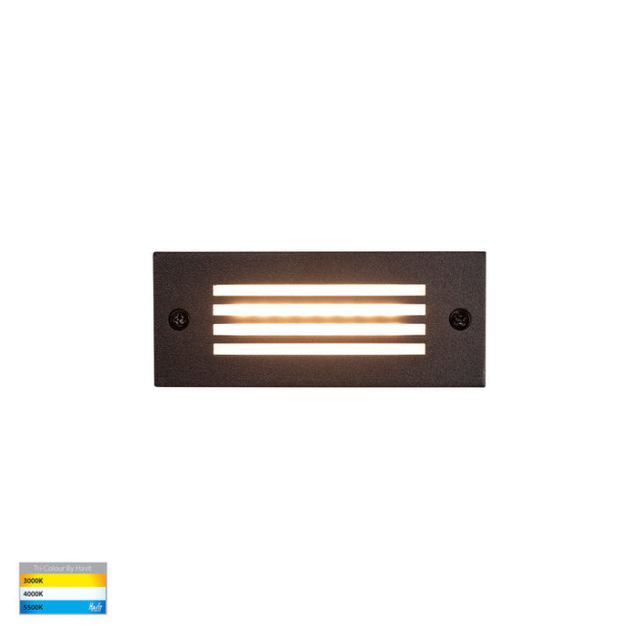 Bata Recessed TRI Colour 3W LED Brick Light With Grill Cover Black