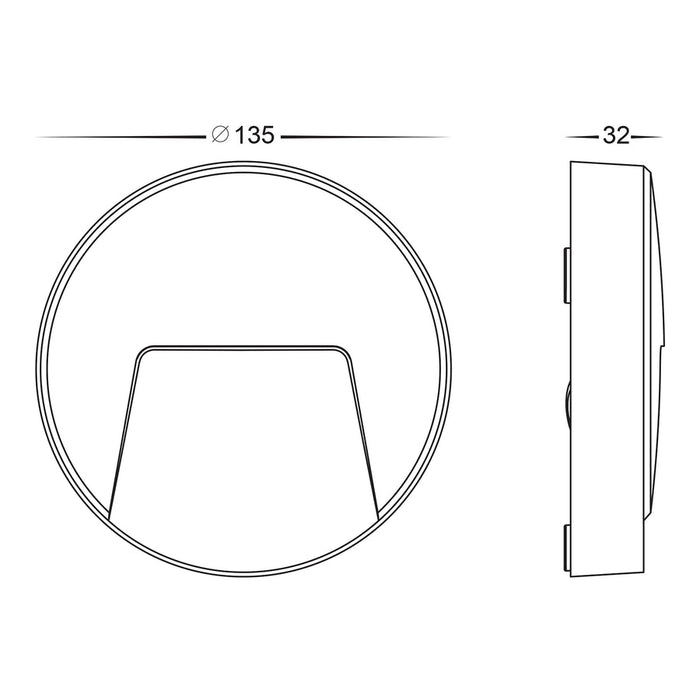 Seefore Round Step Light Dimensions