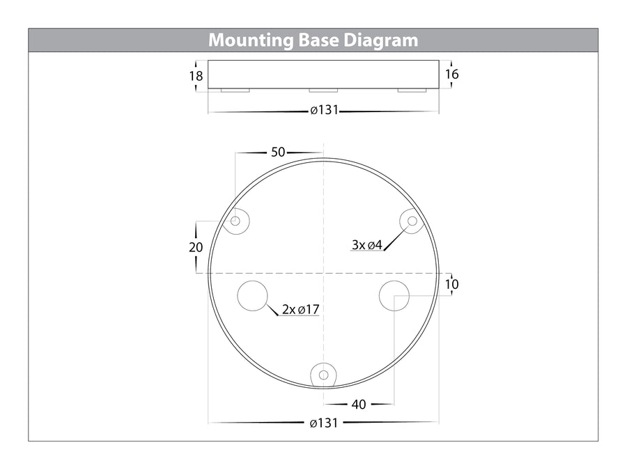 Seefore Round Step Light Mounting Base Diagram