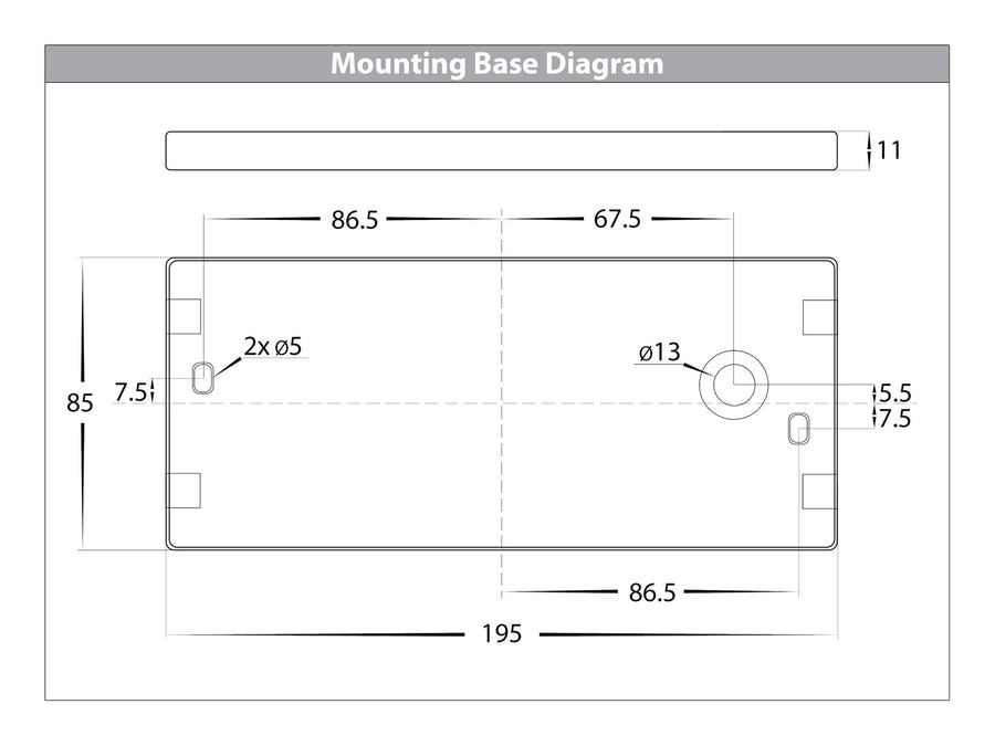 Virsma Rectangle LED Step Light Mounting Base Diagram