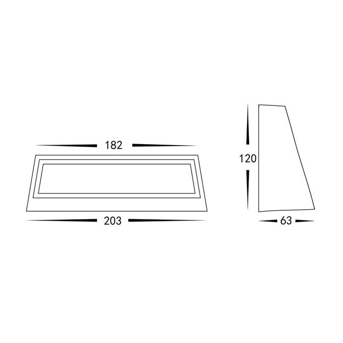 Shim TRI Colour LED Step Light 203mm Dimensions