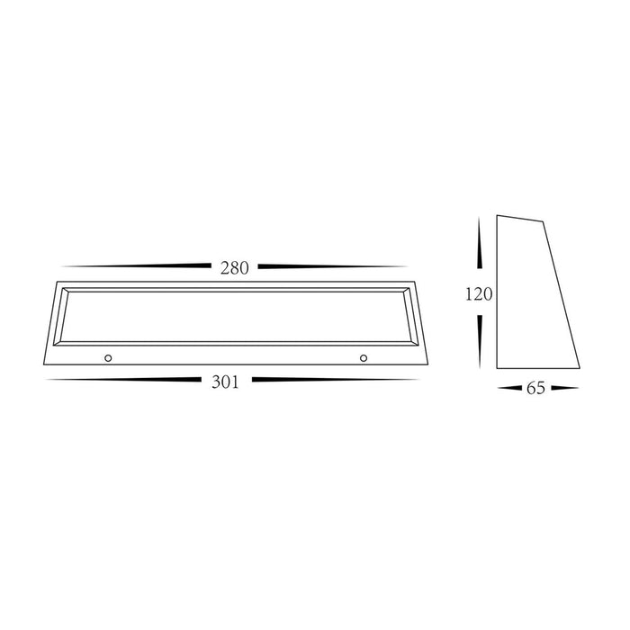 Shim TRI Colour LED Step Light 301mm Dimensions