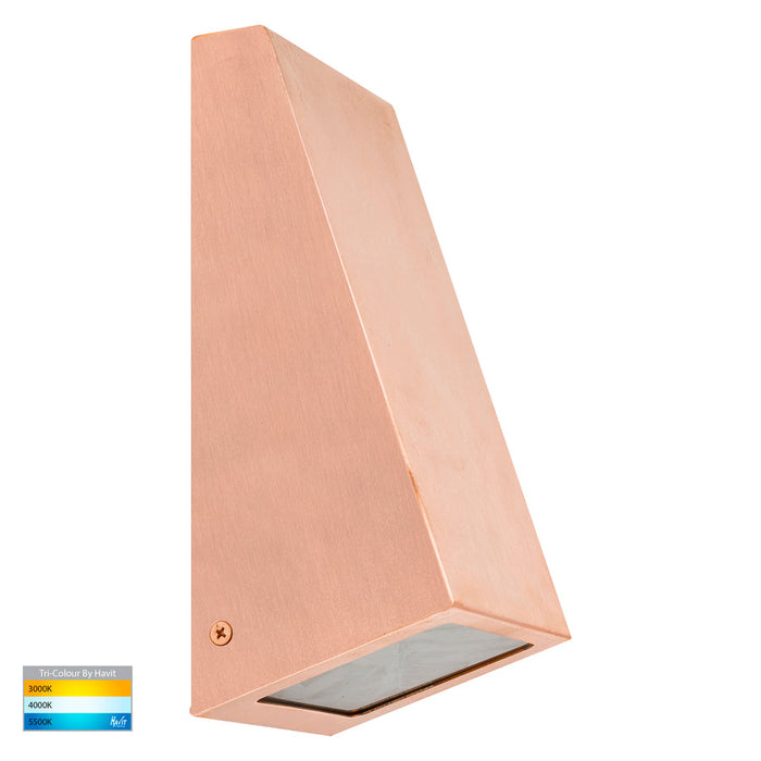 Taper Wedge TRI Colour LED Wall Light | Step Light 250mm Copper