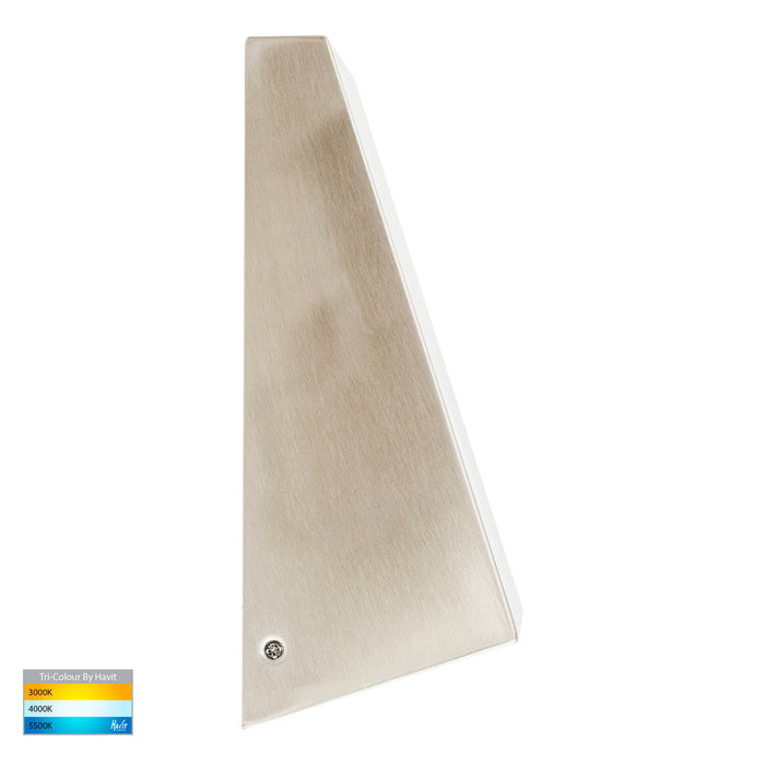 Taper Wedge TRI Colour LED Wall Light | Step Light 250mm Stainless Steel