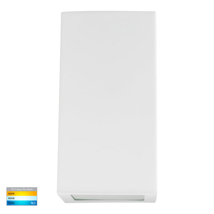 Taper Wedge TRI Colour LED Wall Light | Step Light 250mm Stainless Steel White