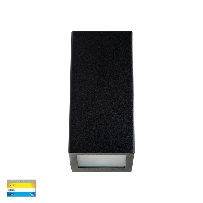 Taper Wedge TRI Colour LED Wall Light | Step Light 160mm Black