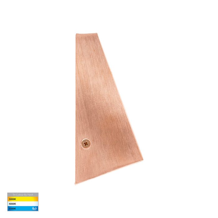 Taper Wedge TRI Colour LED Wall Light | Step Light 160mm Copper