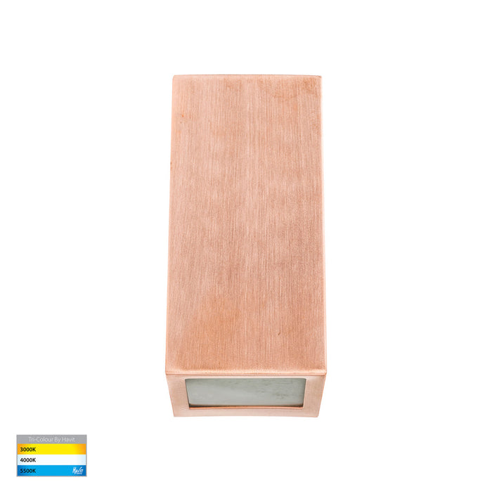 Taper Wedge TRI Colour LED Wall Light | Step Light 160mm Copper