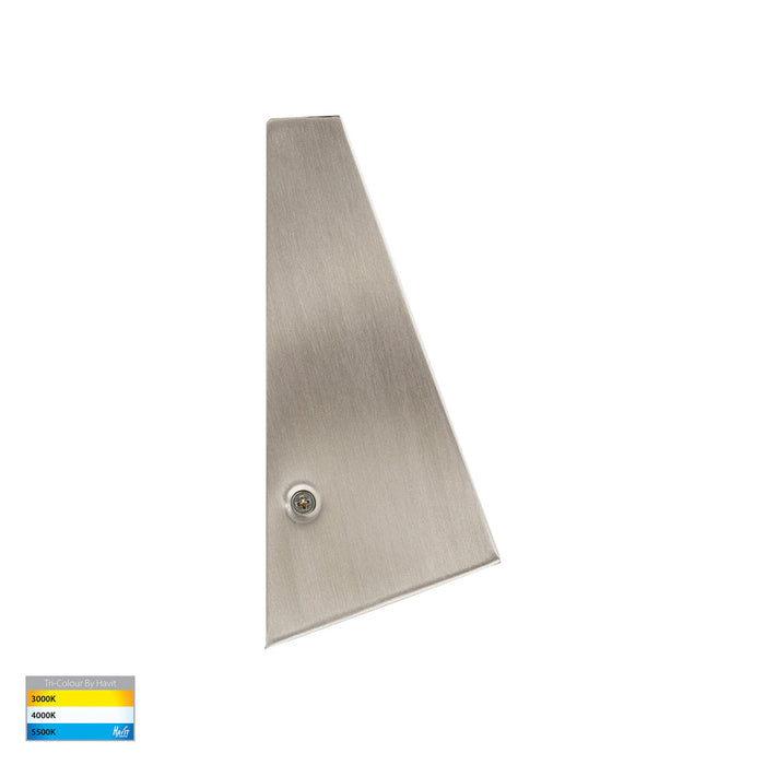 Taper Wedge TRI Colour LED Wall Light | Step Light 160mm Stainless Steel