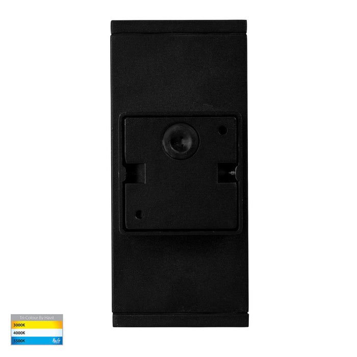 Quadru TRI Colour LED Up & Down Wall Light Black