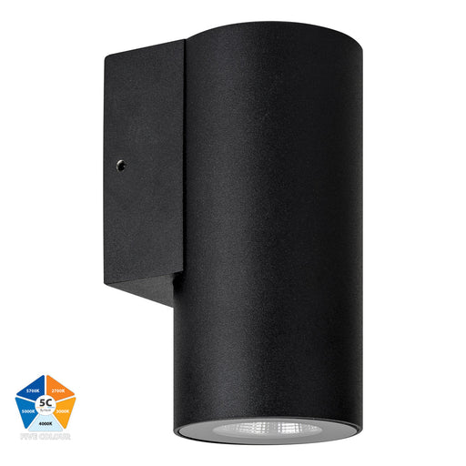 Aries Aluminium 5 Colour LED Fixed Down Wall Light Aluminium Black