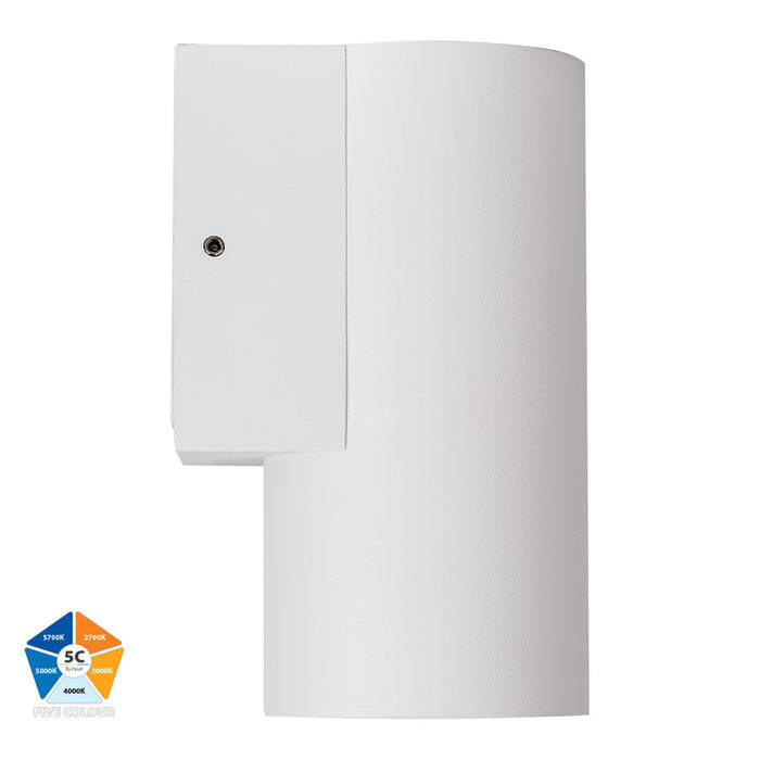 Aries Aluminium 5 Colour LED Fixed Down Wall Light Aluminium White