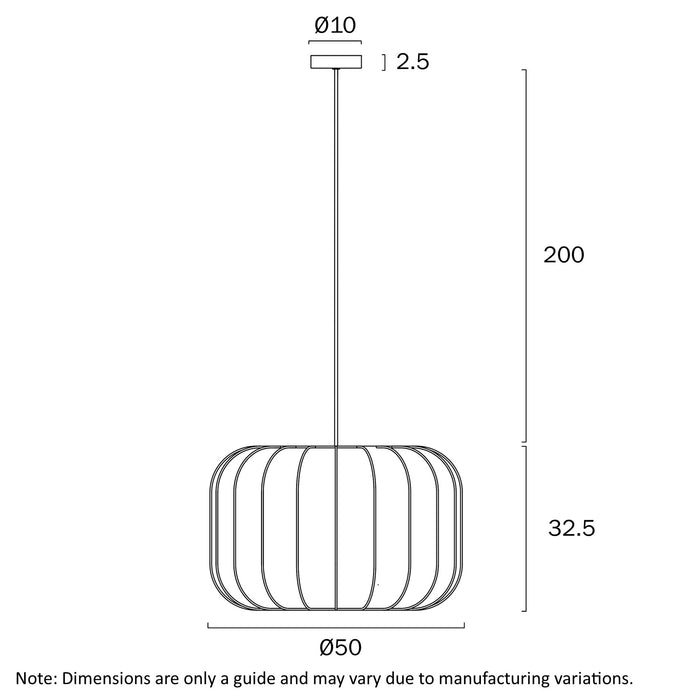 Telbix Jonsel 50cm Pendant Light Dimensions