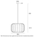 Telbix Jonsel 50cm Pendant Light Dimensions