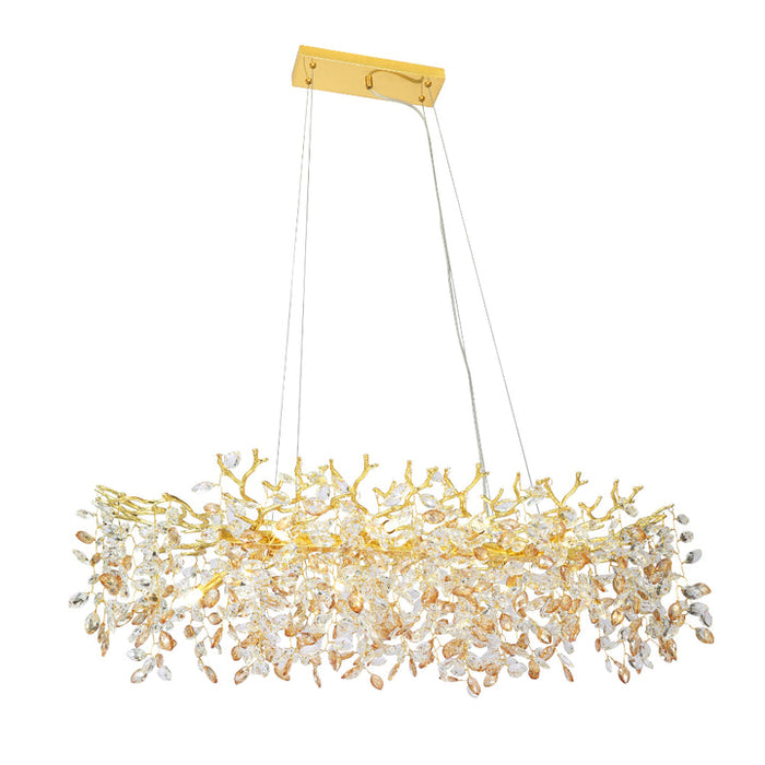 Telbix Molena 10 Light Rectangular Pendant Gold